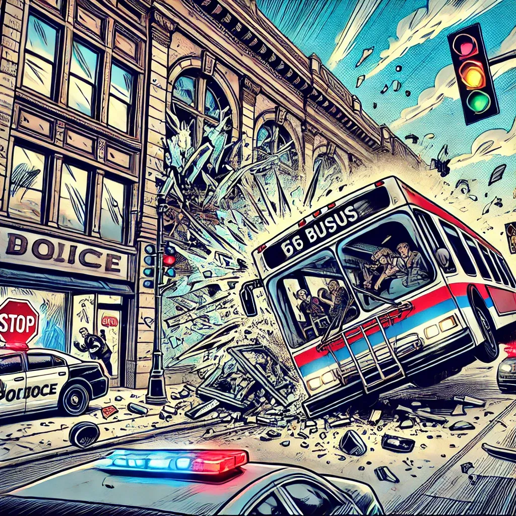 Bus Accident Comic Depiction Auto Accident Injury Lawyers in Los Angeles