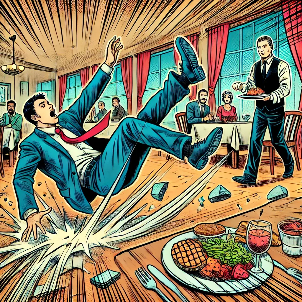Comic Book Illustration Premises Liability Accident Los Angeles Car Accident Attorneys