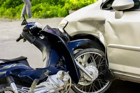 Bicycle hit by a car