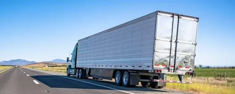 Highway Truck On Highway